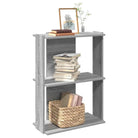 Boekenkast van massief teakhout met bewerkt hout voor stijl en organisatie - Grijs sonoma / 60 x 30 x 80 cm / 1