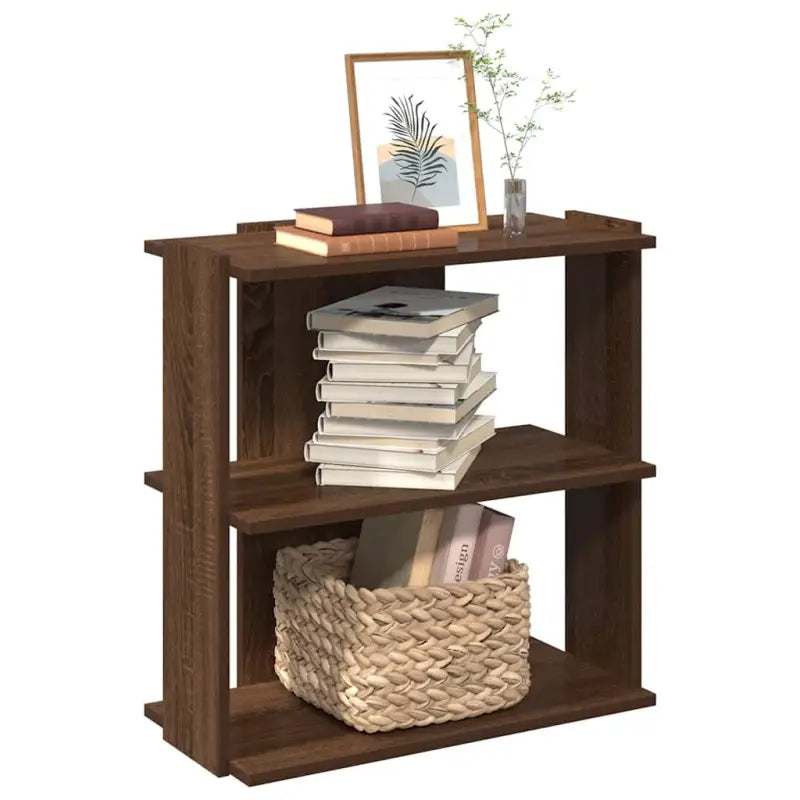 Boekenkast van massief teakhout met bewerkt hout voor stijl en organisatie - Zwart / 60 x 30 x 80 cm / 1 - Boekenkasten