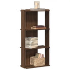 Boekenkast van massief teakhout met bewerkt hout voor stijl en organisatie - bruin eikenkleur / 60 x 30 x 120 cm / 1