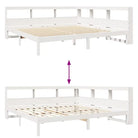 Boekenkastbed in massief grenenhout met handige opbergruimte - Bedden & bedframes