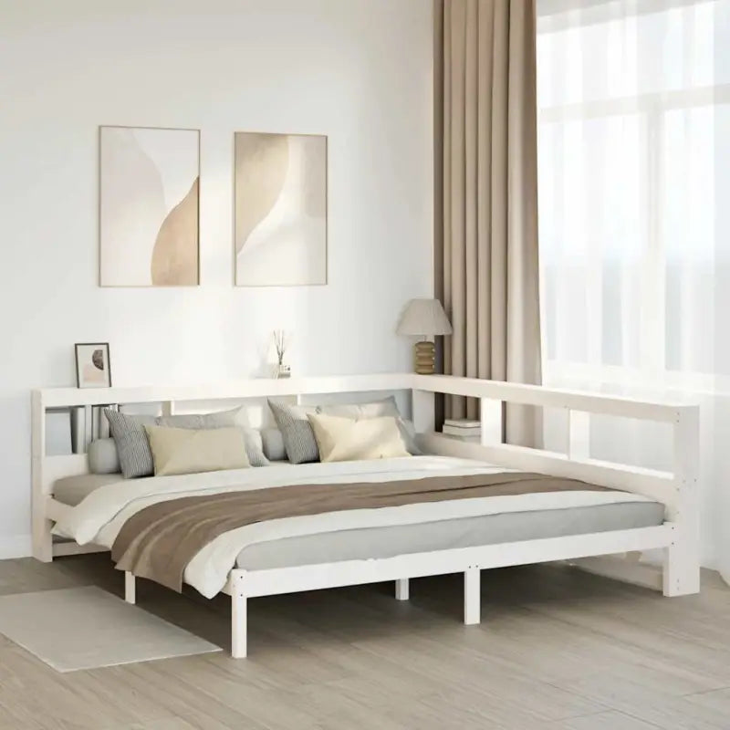 Boekenkastbed in massief grenenhout met handige opbergruimte - Bedden & bedframes