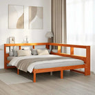 Boekenkastbed in massief grenenhout met handige opbergruimte - Wasbruin / 150 x 200 cm - Bedden & bedframes
