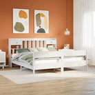Boekenkastbed in massief grenenhout met ruime totale afmetingen - Wit / 200 x 200 cm - Bedden & bedframes
