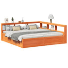 Boekenkastbed in massief grenenhout met uitgebreide totale afmetingen - Wasbruin / 180 x 200 cm - Bedden & bedframes