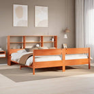 Boekenkastbed met massief grenenhout en ideale totale afmetingen - Wasbruin / 200 x 200 cm - Bedden & bedframes