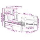 Boekenkastbed met massief grenenhout en mooie totale afmetingen - Bedden & bedframes