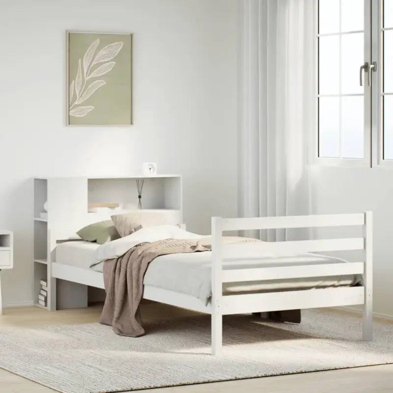 Boekenkastbed van massief grenenhout met aantrekkelijke totale afmetingen - Wit / 90 x 200 cm - Bedden & bedframes