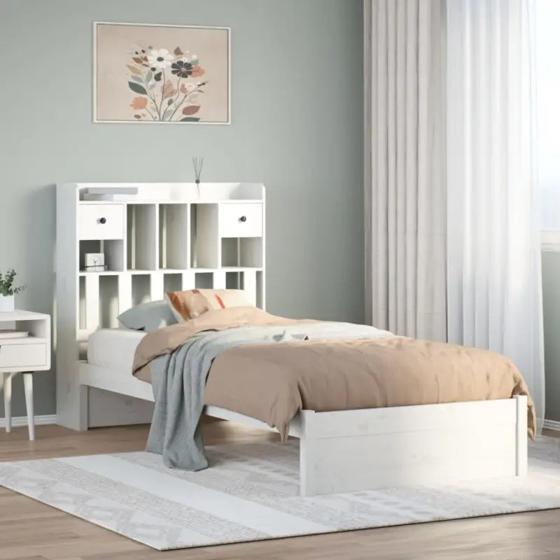 Boekenkastbed van massief grenenhout met comfortabele totale afmetingen - Wit / 100 x 200 cm - Bedden & bedframes