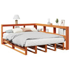 Boekenkastbed van massief grenenhout met ideale totale afmetingen - Wasbruin / 150 x 200 cm - Bedden & bedframes