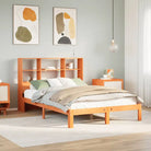 Boekenkastbed van massief grenenhout met ideale totale afmetingen - Wasbruin / 140 x 190 cm - Bedden & bedframes