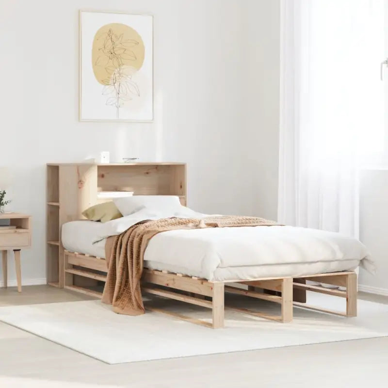 Boekenkastbed van massief grenenhout met ideale totale afmetingen - Bruin / 75 x 190 cm - Bedden & bedframes