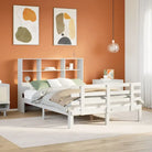 Boekenkastbed van massief grenenhout met ideale totale afmetingen - Wit / 120 x 200 cm - Bedden & bedframes