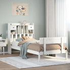 Boekenkastbed van massief grenenhout met optimale totale afmetingen - Wit / 100 x 200 cm - Bedden & bedframes