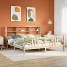 Boekenkastbed van massief grenenhout met optimale totale afmetingen - Naturel / 200 x 200 cm - Bedden & bedframes