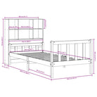 Boekenkastbed van massief grenenhout met optimale totale afmetingen - Bedden & bedframes