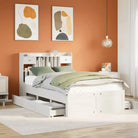 Boekenkastbed van massief grenenhout met optimale totale afmetingen - Wit / 135 x 190 cm - Bedden & bedframes