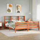 Boekenkastbed van massief grenenhout met optimale totale afmetingen - Wasbruin / 180 x 200 cm - Bedden & bedframes