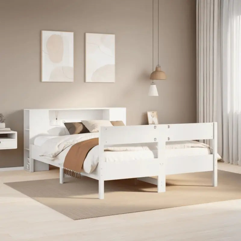 Boekenkastbed van massief grenenhout met optimale totale afmetingen - Bedden & bedframes