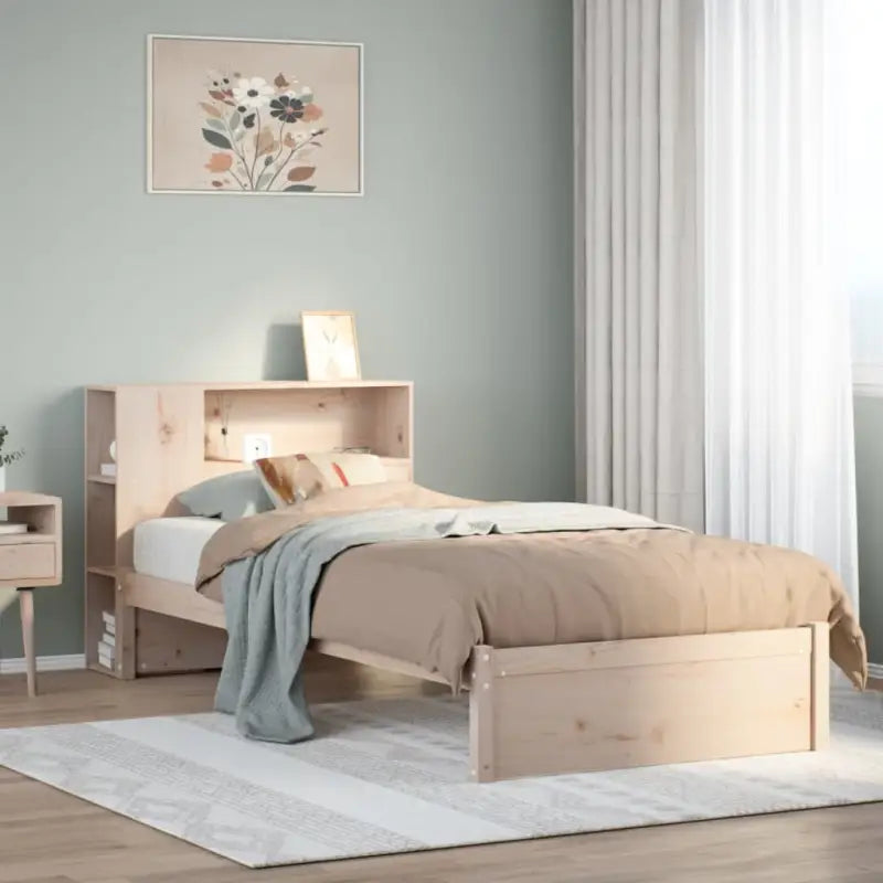 Boekenkastbed van massief grenenhout met optimale totale afmetingen - Naturel / 75 x 190 cm - Bedden & bedframes
