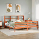 Boekenkastbed van massief grenenhout met optimale totale afmetingen - Wasbruin / 200 x 200 cm - Bedden & bedframes