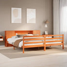 Boekenkastbed van massief grenenhout met optimale totale afmetingen - Wasbruin / 180 x 200 cm - Bedden & bedframes