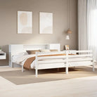 Boekenkastbed van massief grenenhout met perfecte totale afmetingen - Wit / 180 x 200 cm - Bedden & bedframes