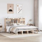 Boekenkastbed van massief grenenhout met praktische totale afmetingen - Naturel / 140 x 190 cm - Bedden & bedframes