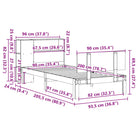Boekenkastbed van massief grenenhout met ruime totale afmetingen - Bedden & bedframes