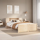 Boekenkastbed van massief grenenhout met ruime totale afmetingen - Naturel / 140 x 200 cm - Bedden & bedframes