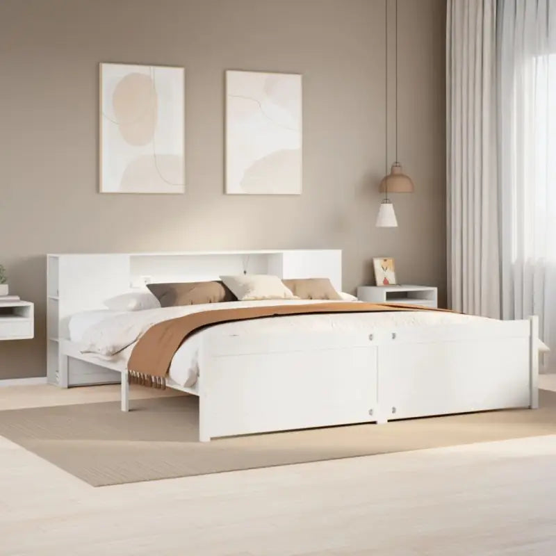 Boekenkastbed van massief grenenhout met ruime totale afmetingen - Bedden & bedframes