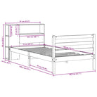 Boekenkastbed van massief grenenhout met ruime totale afmetingen - Bedden & bedframes