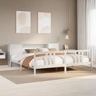 Boekenkastbed van massief grenenhout met ruime totale afmetingen - Wit / 200 x 200 cm - Bedden & bedframes