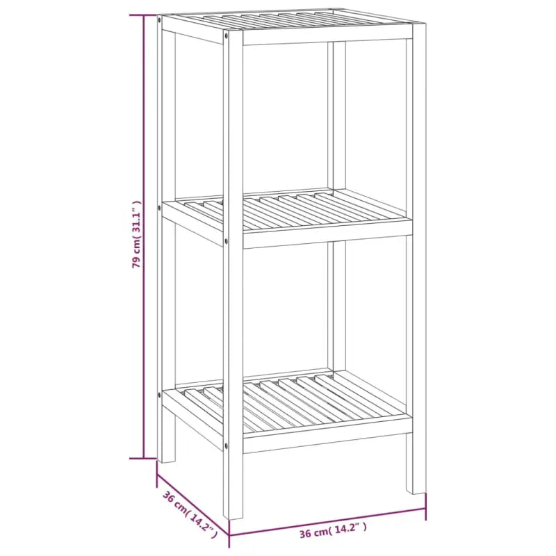 Boekenkasten van massief walnotenhout voor badkamer - 1 / 79 cm - Boekenkasten