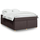 Boxspring met ademend vermogen en duurzaam zwart materiaal - Donkerbruin / 160 x 200 cm - Bedden & bedframes