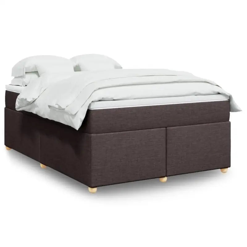 Boxspring met ademend vermogen en duurzaam zwart materiaal - Donkerbruin / 160 x 200 cm - Bedden & bedframes