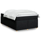 Boxspring met ademend vermogen en duurzaam zwart materiaal - Zwart / 120 x 190 cm - Bedden & bedframes