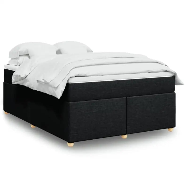 Boxspring met ademend vermogen en duurzaam zwart materiaal - Zwart / 160 x 200 cm - Bedden & bedframes
