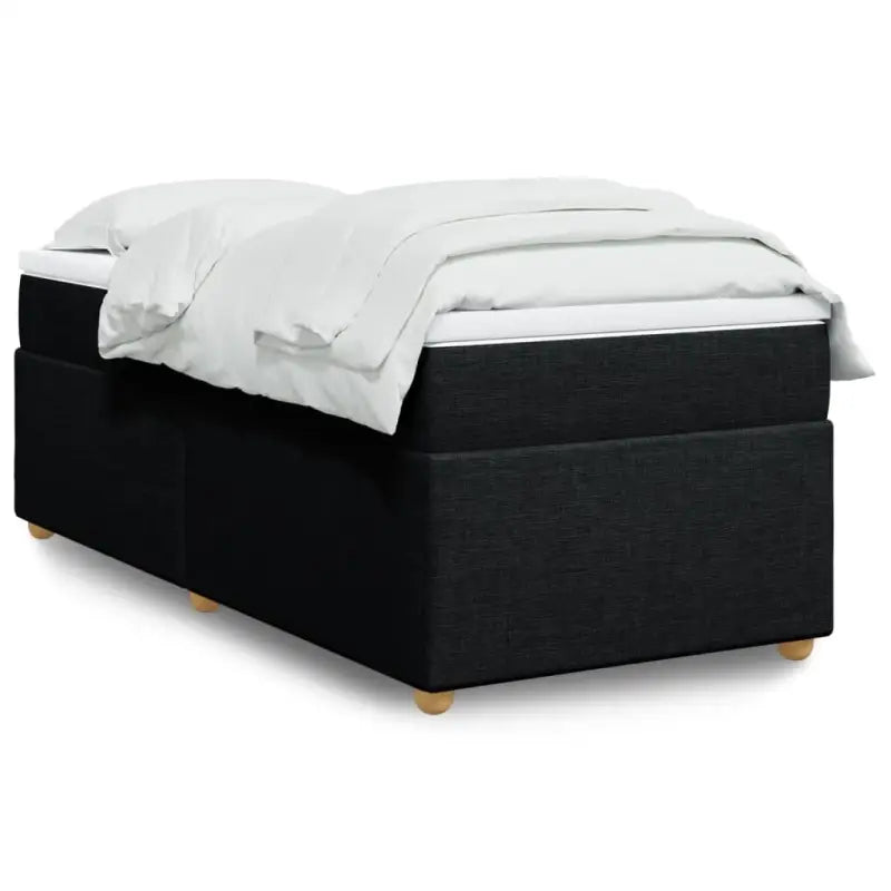 Boxspring met ademend vermogen en duurzaam zwart materiaal - Zwart / 90 x 190 cm - Bedden & bedframes