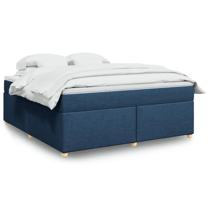 Boxspring met ademend vermogen en duurzaam zwart materiaal - Blauw / 180 x 200 cm - Bedden & bedframes