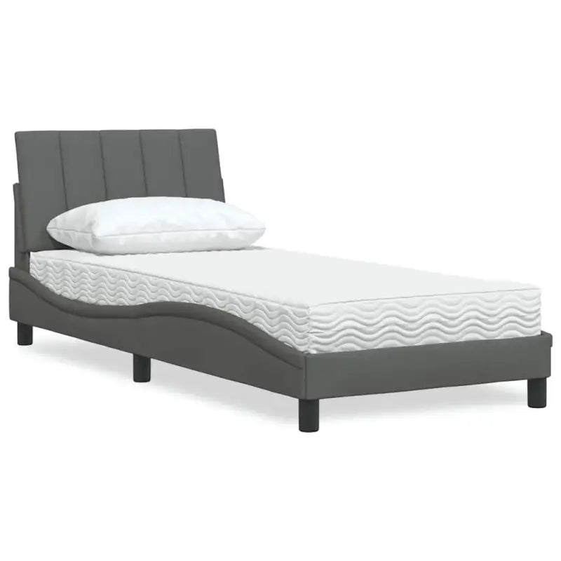 Boxspring nodig slaapcomfort met ademend vermogen en hanko montage vereist - Donkergrijs / 90 x 200 cm - Bedden &