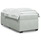 Boxspringbed in donkergrijs materiaal met massief grenenhout bouw - Lichtgrijs / 90 x 200 cm - Bedden & bedframes