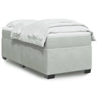 Boxspringbed in donkergrijs materiaal met massief grenenhout bouw - Lichtgrijs / 100 x 200 cm - Bedden & bedframes