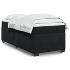 Boxspringbed in donkergrijs materiaal met massief grenenhout bouw - Zwart / 90 x 190 cm - Bedden & bedframes