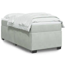 Boxspringbed in donkergrijs materiaal met massief grenenhout bouw - Lichtgrijs / 80 x 200 cm - Bedden & bedframes