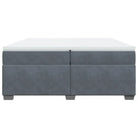 Boxspringbed in donkergrijs materiaal met massief grenenhout bouw - Bedden & bedframes