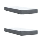 Boxspringbed in donkergrijs materiaal met massief grenenhout bouw - Bedden & bedframes