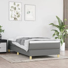 Boxspringbed in donkergrijs met multiplex lattenbodem en ademend materiaal - Donkergrijs / 100 x 200 cm / 25 cm