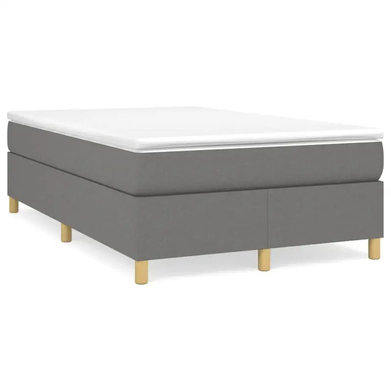 Boxspringbed in donkergrijs met multiplex lattenbodem en ademend materiaal - Donkergrijs / 120 x 190 cm / 35 cm