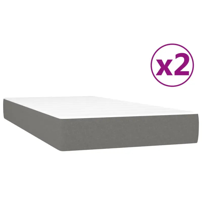 Boxspringbed in donkergrijs met multiplex lattenbodem en ademend materiaal - Bedden & bedframes