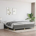 Boxspringbed in donkergrijs met multiplex lattenbodem en ademend materiaal - Donkergrijs / 200 x 200 cm / 25 cm